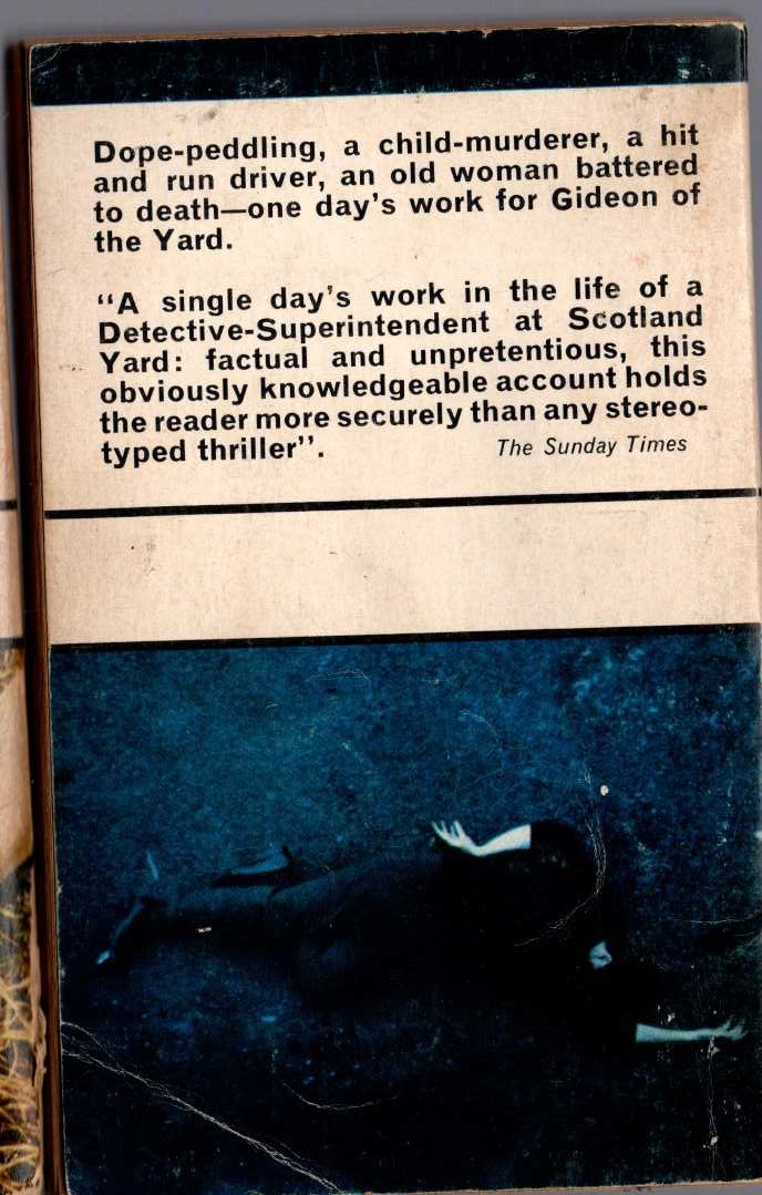 J.J. Marric  GIDEON'S DAY magnified rear book cover image