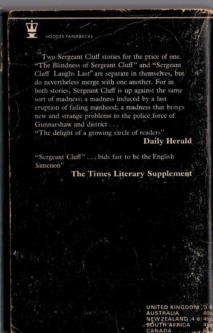 Gil North  SERGEANT CLUFF AND THE MADMEN magnified rear book cover image