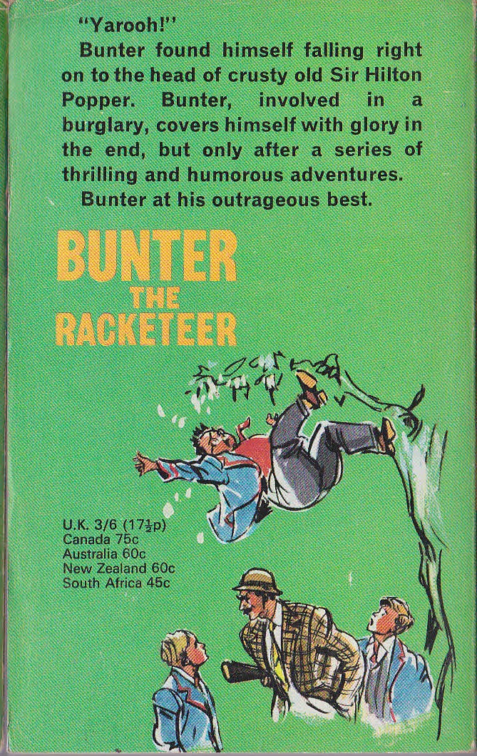 Frank Richards  BUNTER THE RACKETEER magnified rear book cover image