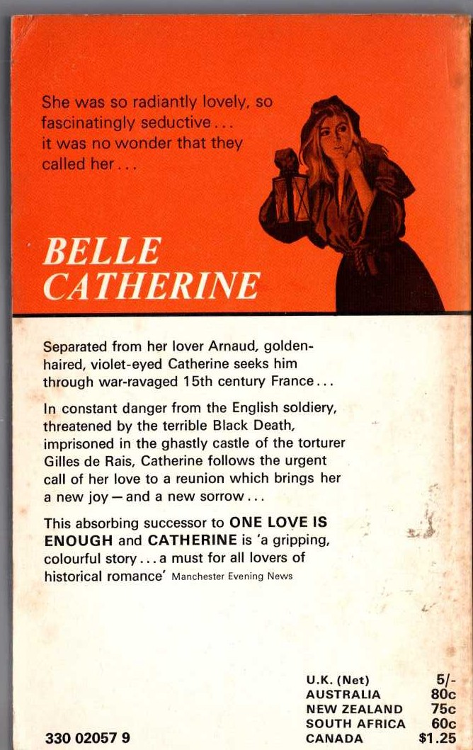 Juliette Benzoni  BELLE CATHERINE magnified rear book cover image