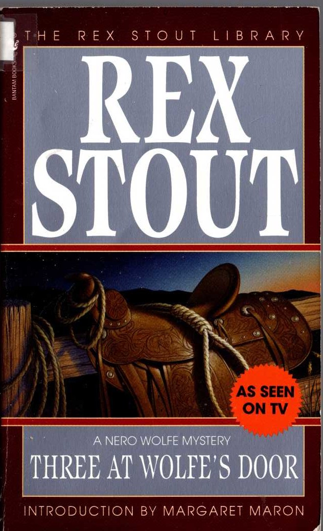 Rex Stout  THREE AT WOLFE'S DOOR front book cover image