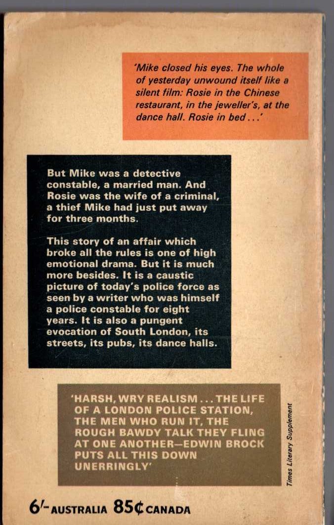 Edwin Brock  THE LITTLE WHITE GOD magnified rear book cover image