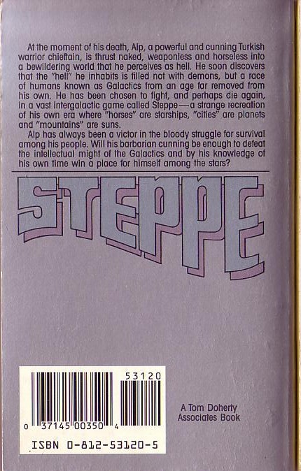 Piers Anthony  STEPPE magnified rear book cover image