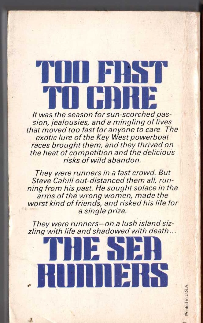Ralph Hayes  THE SEA RUNNERS magnified rear book cover image