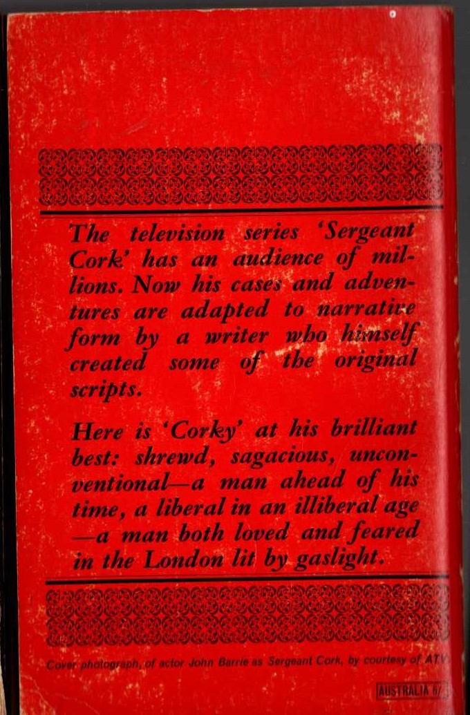 Arthur Swinson  SERGEANT CORK'S CASEBOOK (TV tie-in) magnified rear book cover image