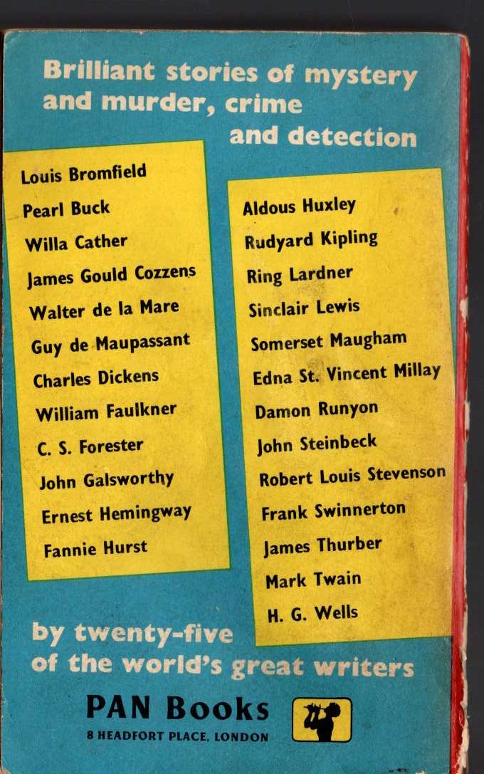Ellery Queen (edit) ELLERY QUEEN'S BOOK OF MYSTERY STORIES by 25 Famous Writers magnified rear book cover image