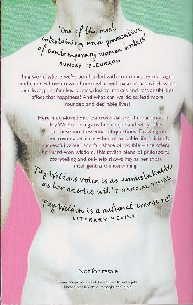 Fay Weldon  WHAT MAKES WOMEN HAPPY magnified rear book cover image