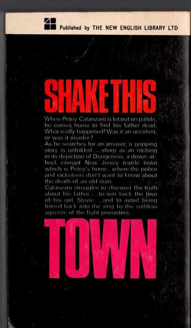 Robert V. Williams  SHAKE THIS TOWN magnified rear book cover image