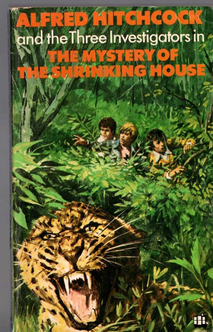 Alfred Hitchcock (introduces_The_Three_Investigators) THE MYSTERY OF THE SHRINKING HOUSE front book cover image