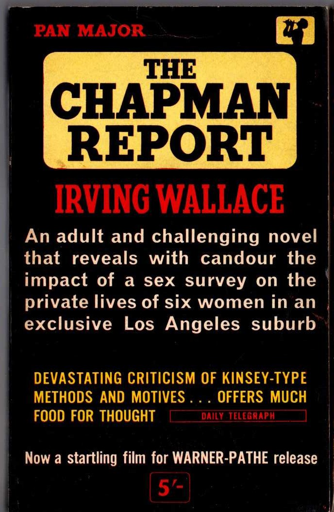 Irving Wallace  THE CHAPMAN REPORT (Film: Jane Fonda...) front book cover image