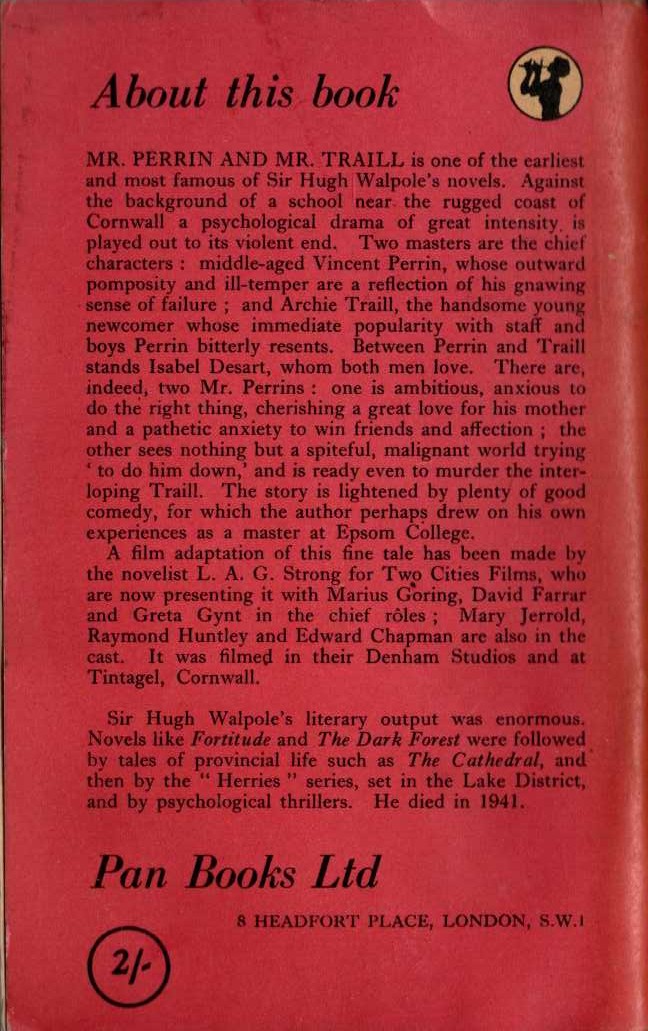 Hugh Wapole  MR PERRIN AND MR TRAILL magnified rear book cover image