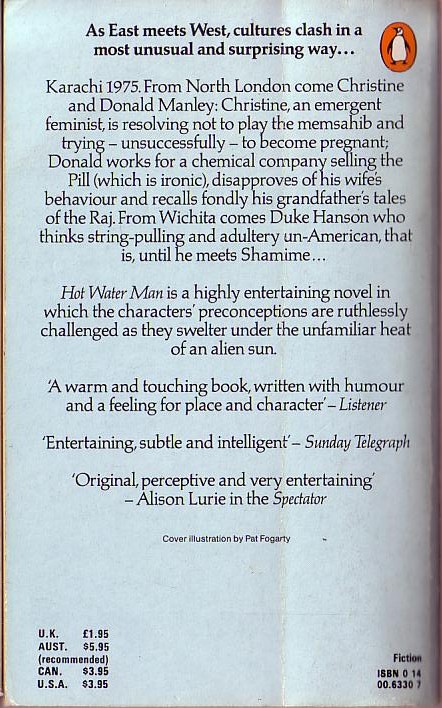 Deborah Moggach  HOT WATER MAN magnified rear book cover image