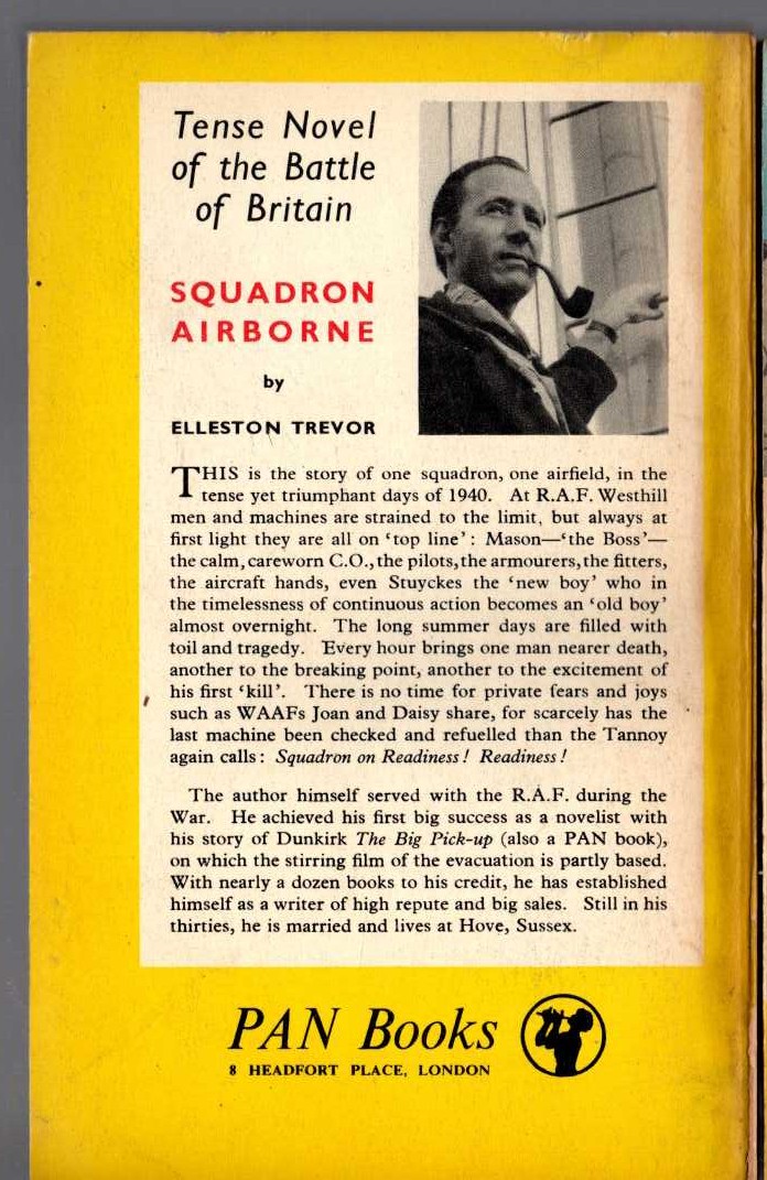 Elleston Trevor  SQUADRON AIRBORNE magnified rear book cover image