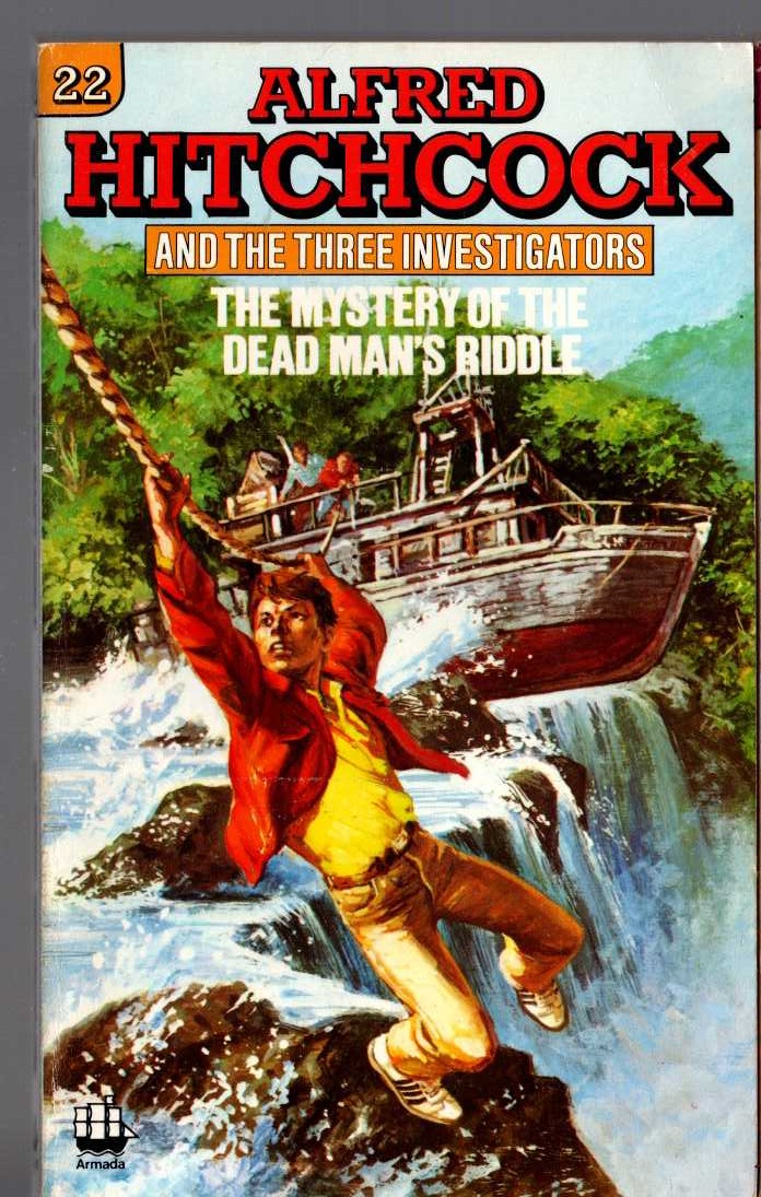 Alfred Hitchcock (introduces_The_Three_Investigators) THE MYSTERY OF THE DEAD MAN'S RIDDLE front book cover image