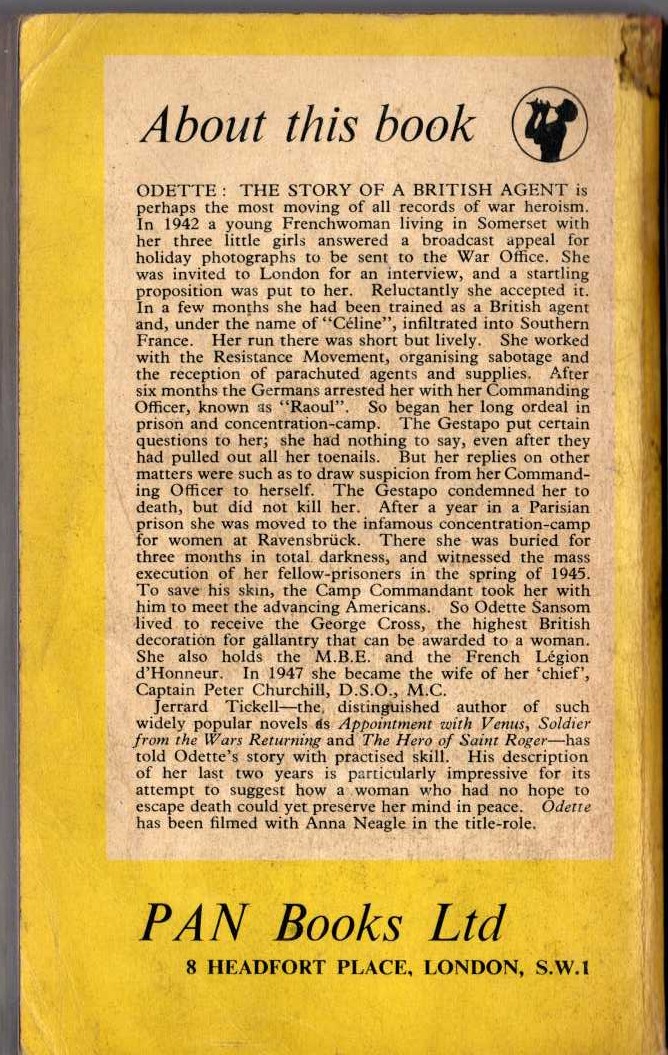 Jerrard Tickell  ODETTE magnified rear book cover image
