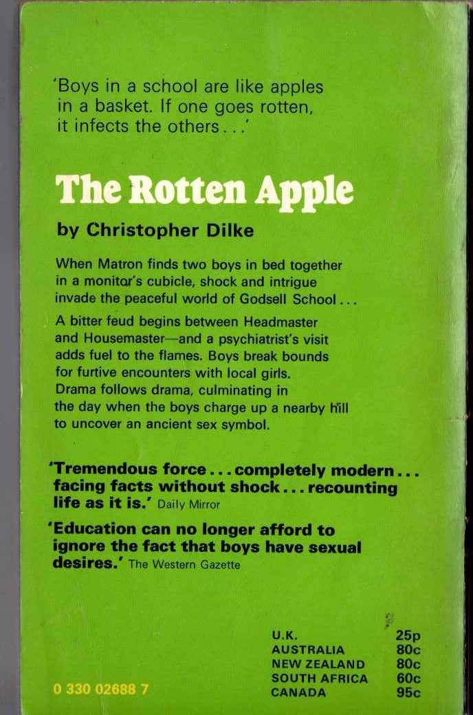 Christopher Dilke  THE ROTTEN APPLE magnified rear book cover image