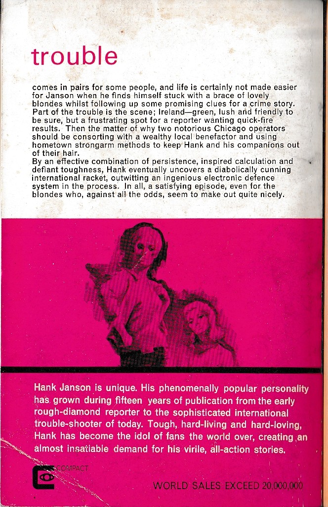 Hank Janson  TAKE TWO BLONDES magnified rear book cover image