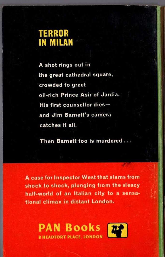 John Creasey  A PRINCE FOR INSPECTOR WEST magnified rear book cover image