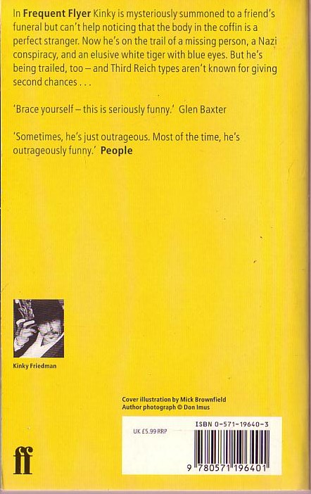 Kinky Friedman  FREQUENT FLYER magnified rear book cover image