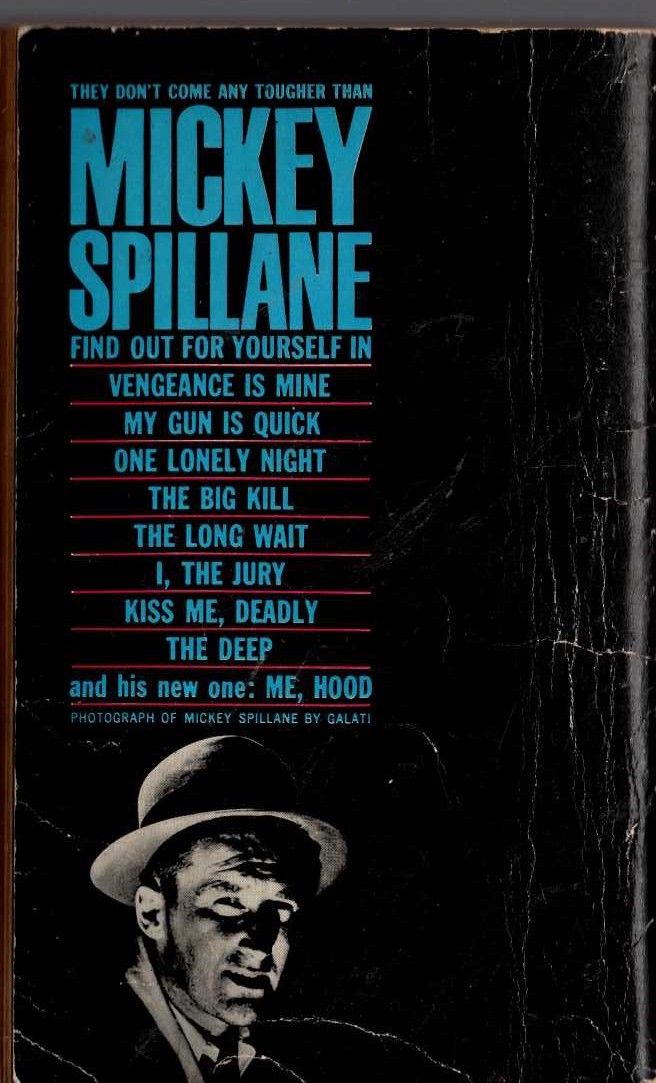 Mickey Spillane  THE LONG WAIT magnified rear book cover image