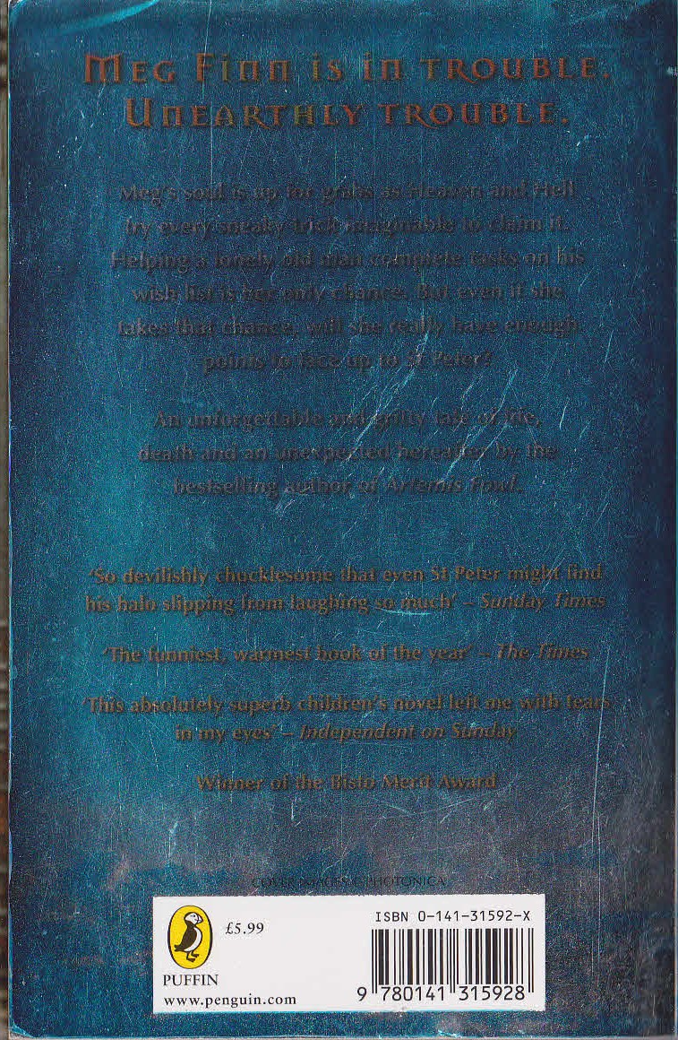 Eoin Colfer  THE WISH LIST magnified rear book cover image