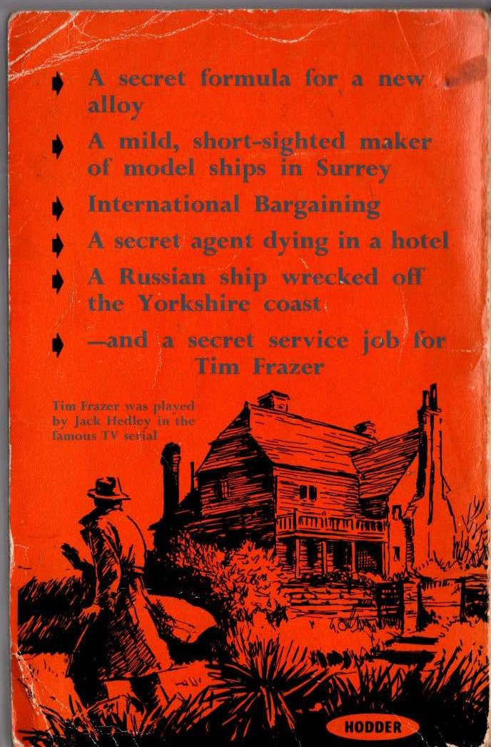 Francis Durbridge  THE WORLD OF TIM FRAZER (TV tie-in) magnified rear book cover image