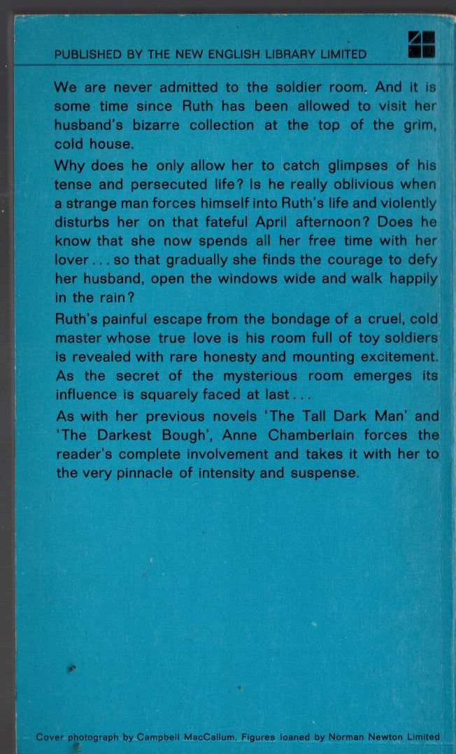 Anne Chamberlain  THE SOLDIER ROOM magnified rear book cover image