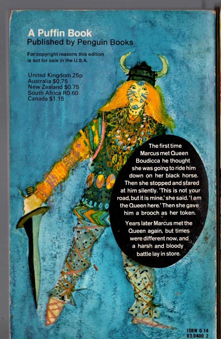 Henry Treece  THE QUEEN'S BROOCH magnified rear book cover image