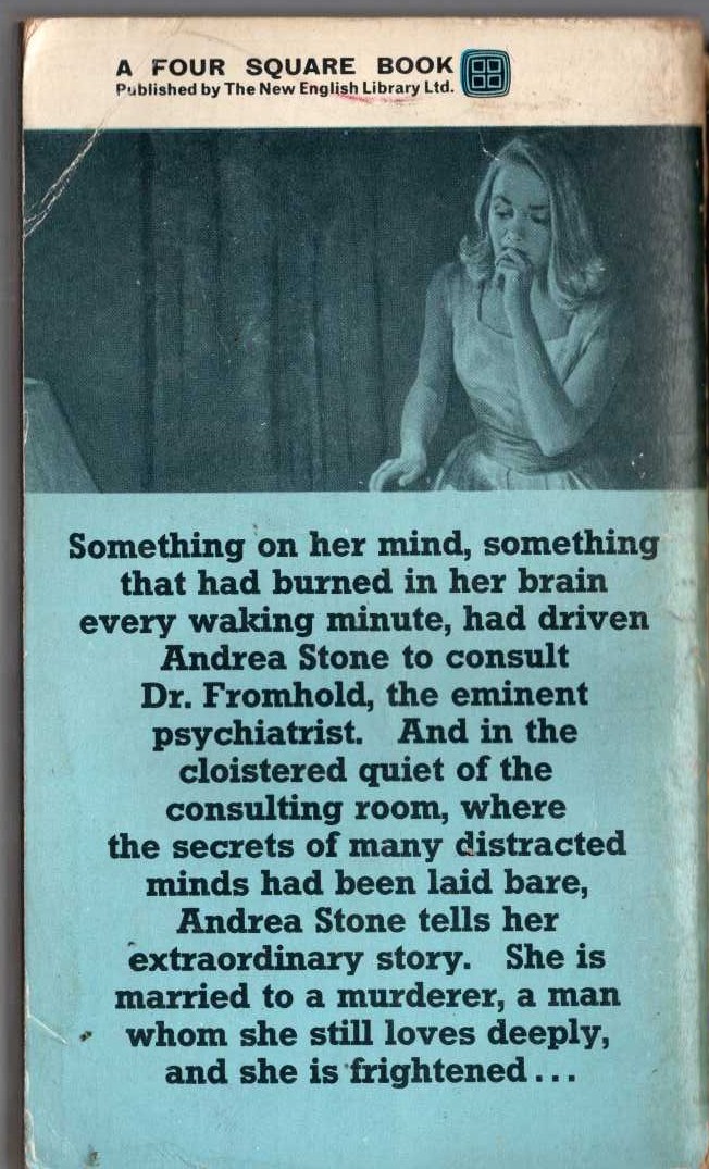 Elizabeth Ferrars  WITH MURDER IN MIND magnified rear book cover image