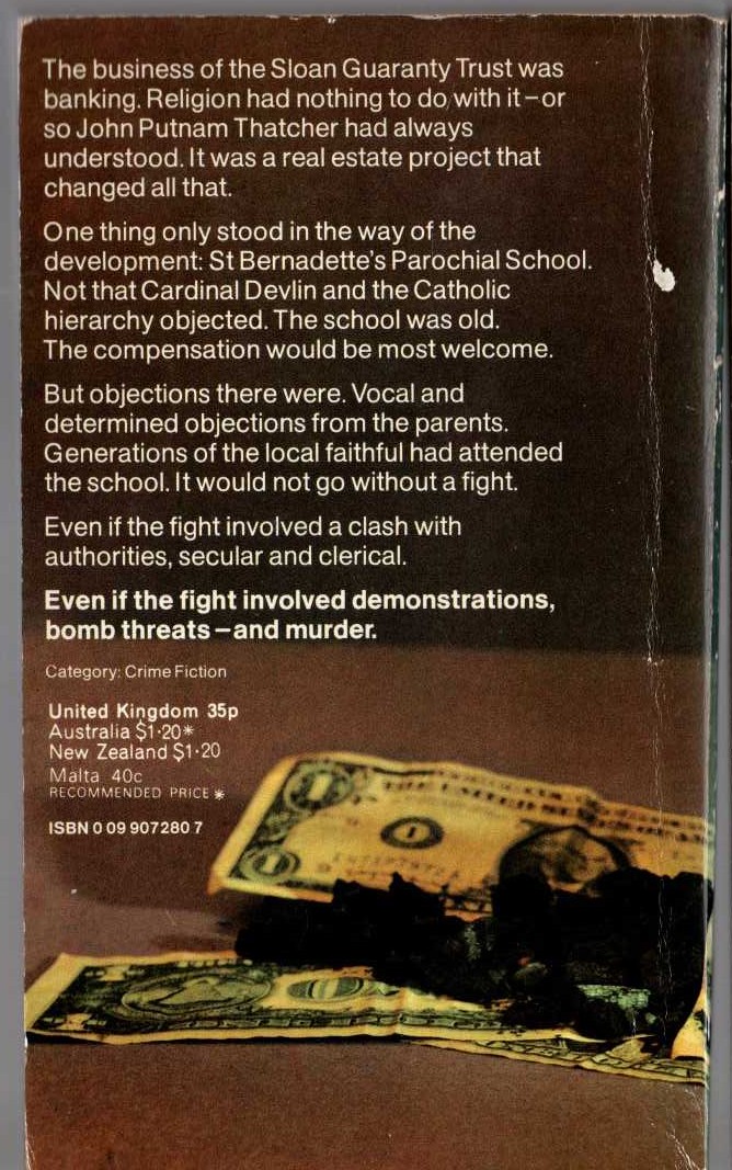 Emma Lathen  ASHES TO ASHES magnified rear book cover image