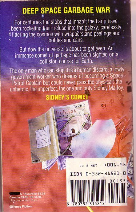 Brian Herbert  SIDNEY'S COMET magnified rear book cover image
