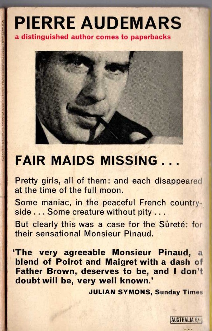Pierre Audemars  FAIR MAIDS MISSING magnified rear book cover image