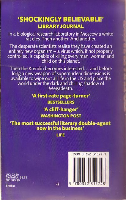 Elleston Trevor  DEATHWATCH magnified rear book cover image