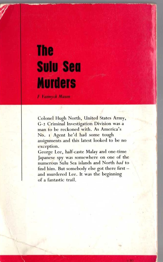 Mason F.Vanwyck   THE SULU SEA MURDERS magnified rear book cover image