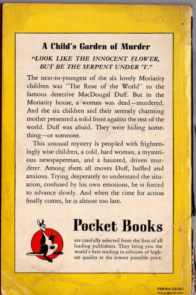 Charlotte Armstrong  THE INNOCENT FLOWER magnified rear book cover image