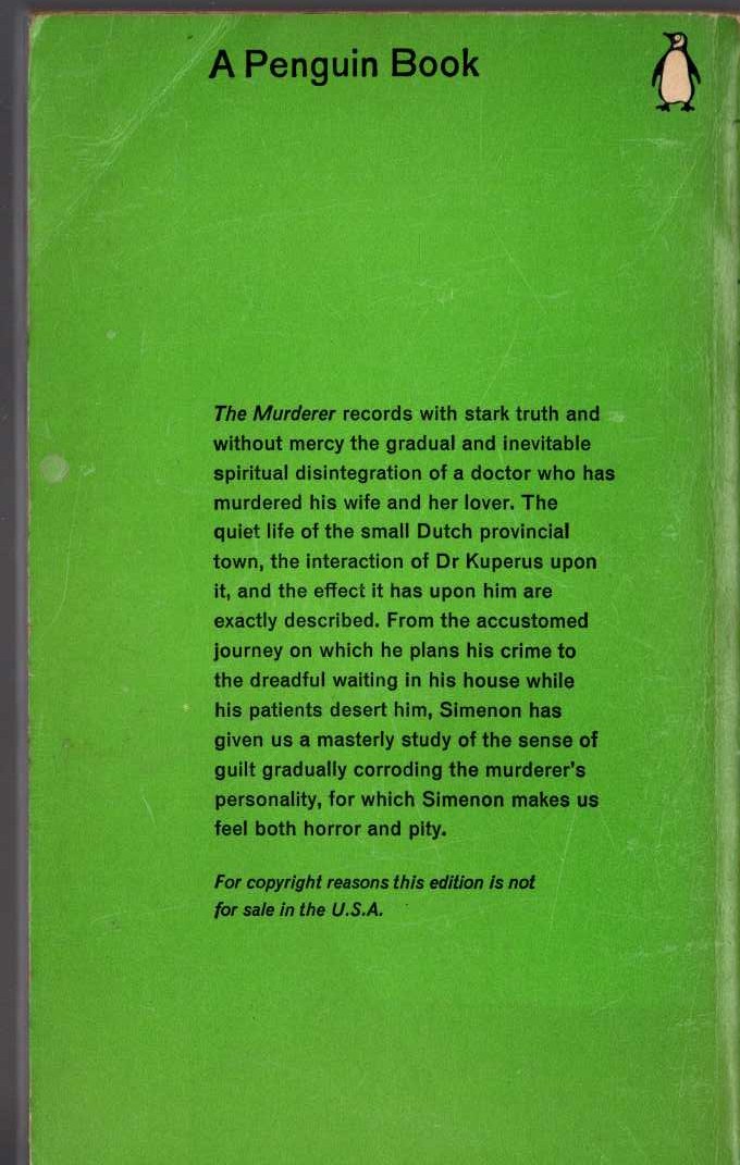Georges Simenon  THE HAND magnified rear book cover image