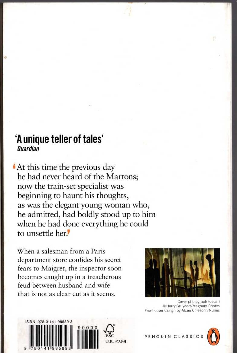 Georges Simenon  MAIGRET'S DOUBTS magnified rear book cover image