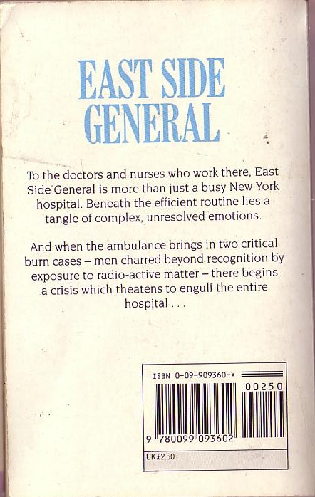 Frank G. Slaughter  EAST SIDE GENERAL magnified rear book cover image