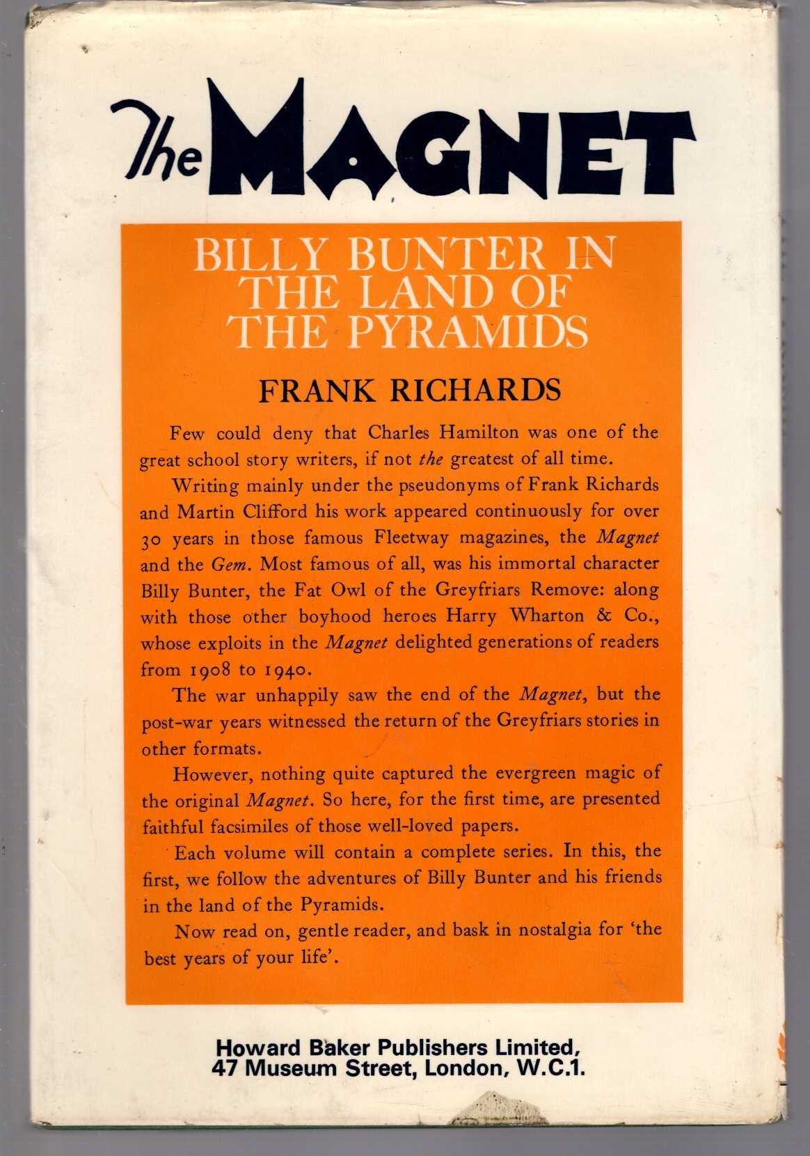 BILLY BUNTER IN THE LAND OF THE PYRAMIDS magnified rear book cover image
