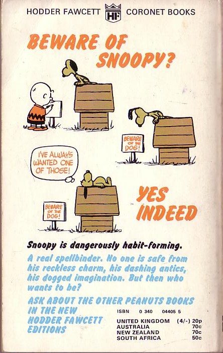 Charles M. Schulz  ALL THIS AND SNOOPY, TOO magnified rear book cover image