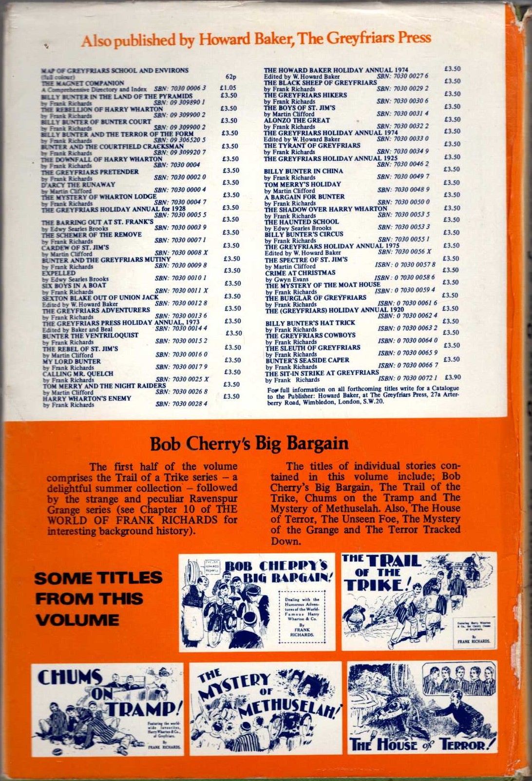 BOB CHERRY'S BIG BARGAIN magnified rear book cover image
