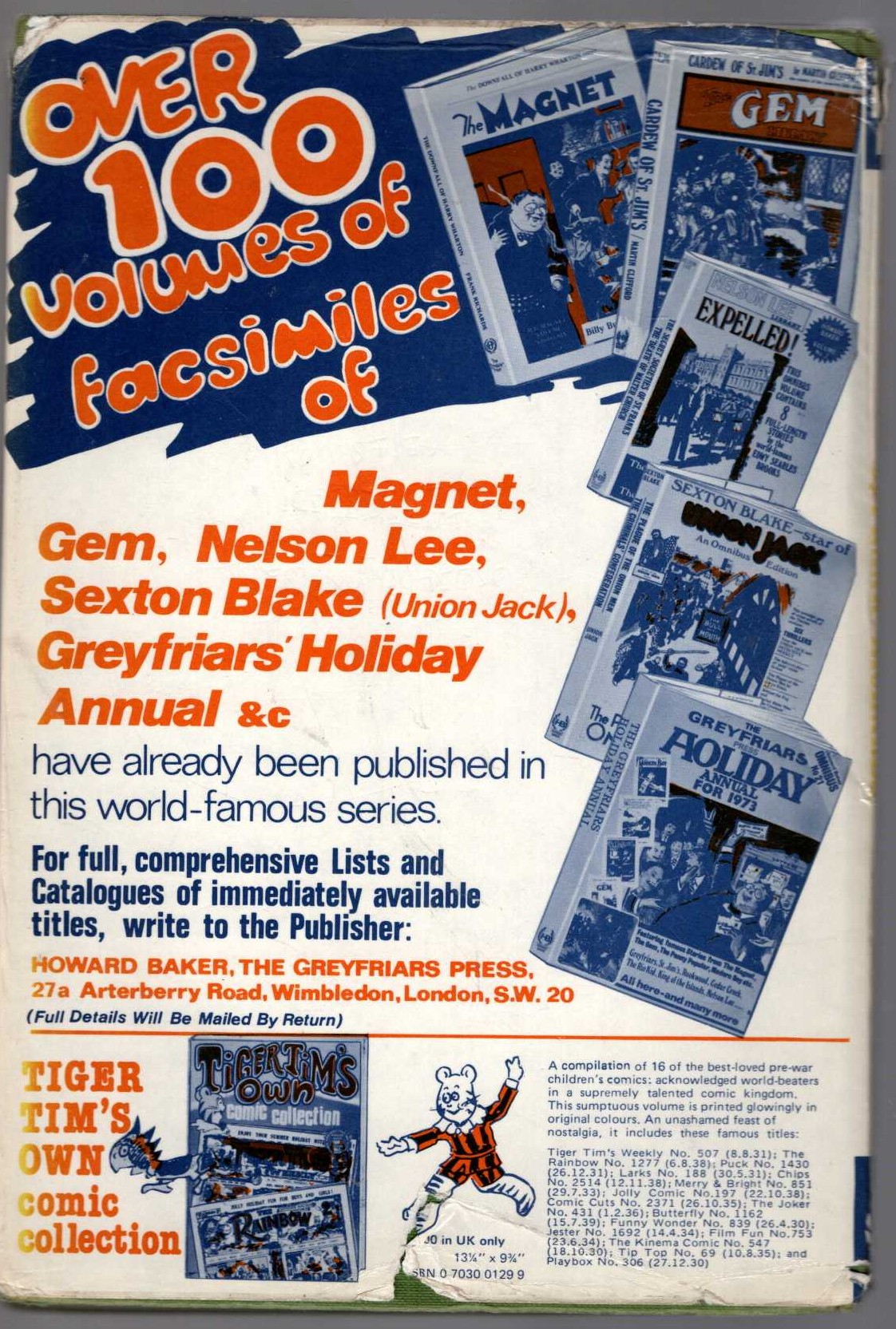 THE BULLY OF GREYFRIARS magnified rear book cover image