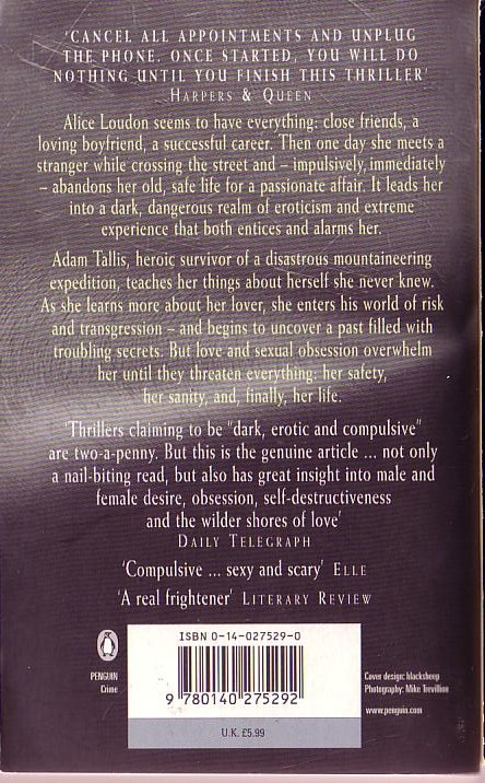Nicci French  KILLING ME SOFTLY magnified rear book cover image