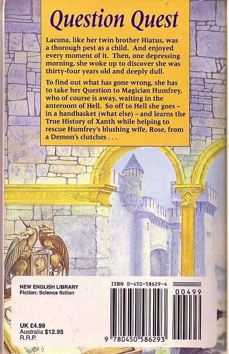 Piers Anthony  QUESTION QUEST magnified rear book cover image