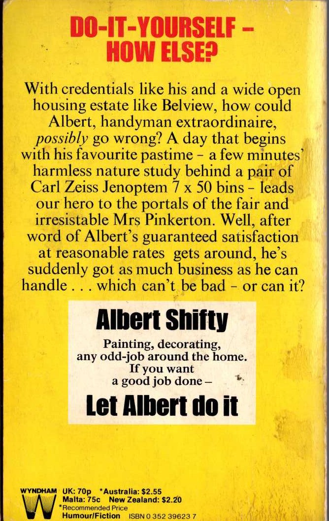 Stanley Morgan  INSIDE ALBERT SHIFTY magnified rear book cover image