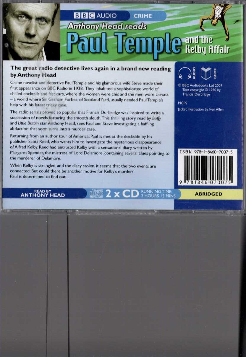 PAUL TEMPLE AND THE KELBY AFFAIR magnified rear book cover image