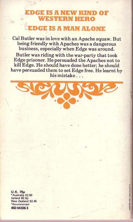 George G. Gilman  EDGE 33: THE HATED magnified rear book cover image