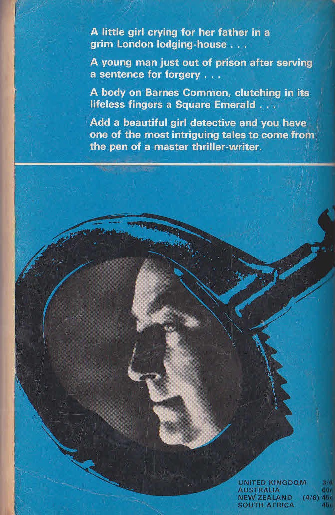 Edgar Wallace  THE SQUARE EMERALD magnified rear book cover image