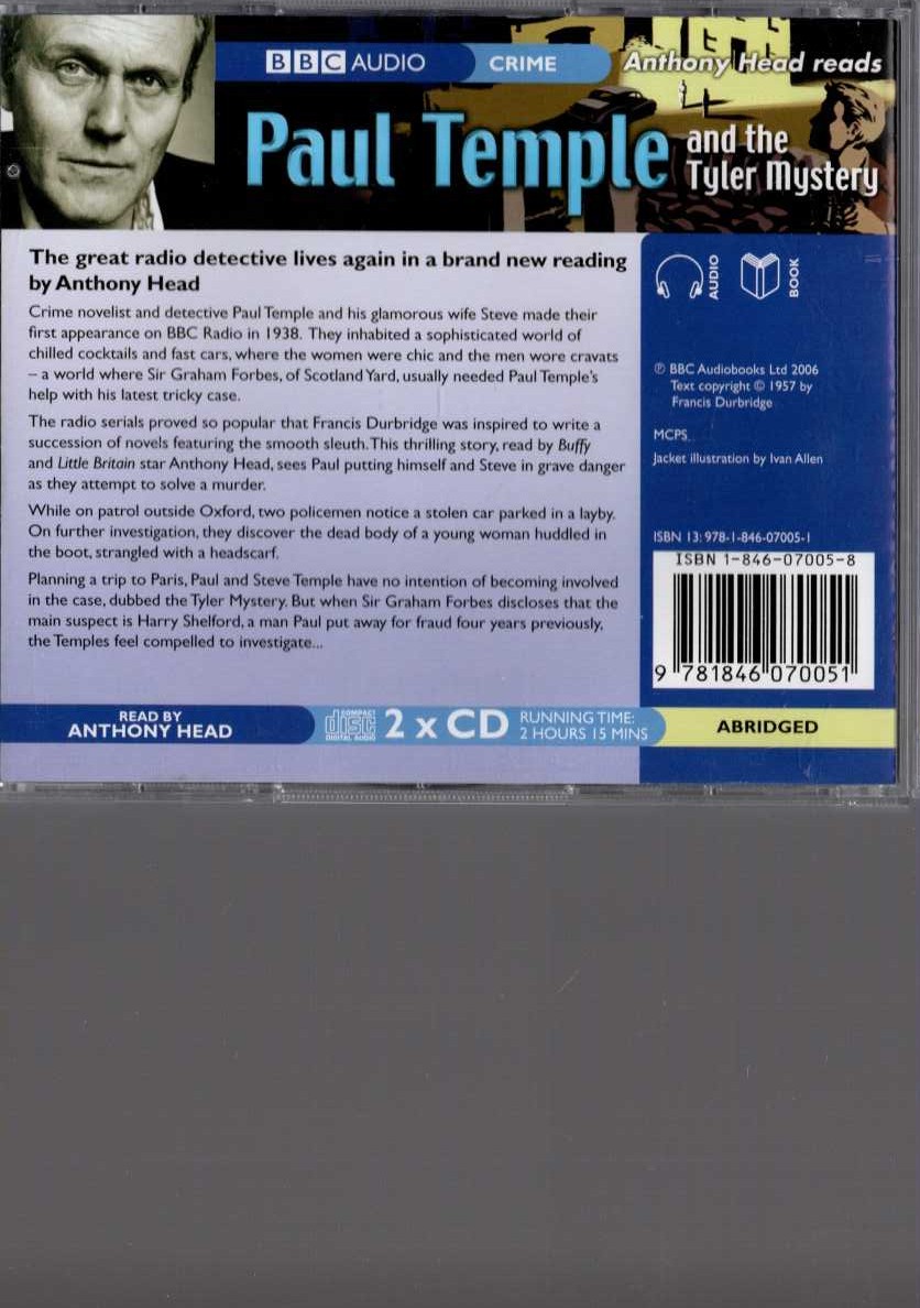PAUL TEMPLE AND THE TYLER MYSTERY magnified rear book cover image