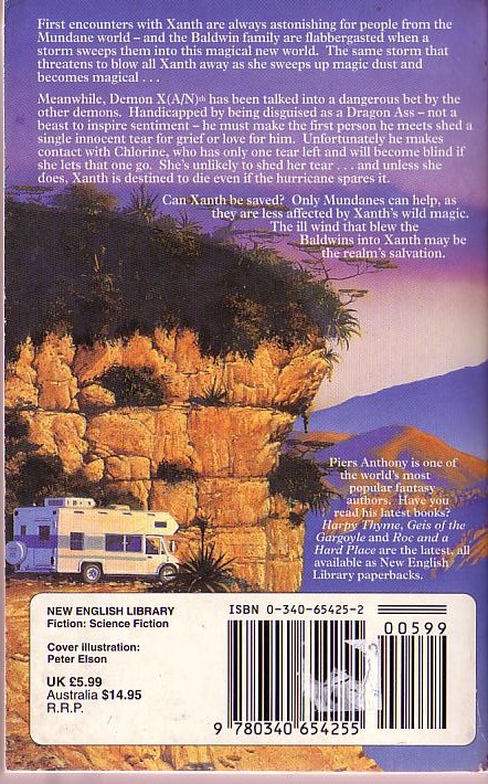 Piers Anthony  YON ILL WIND magnified rear book cover image
